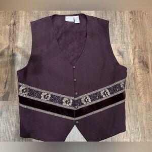 Napa Valley Purple Vest with Embroidered Trim